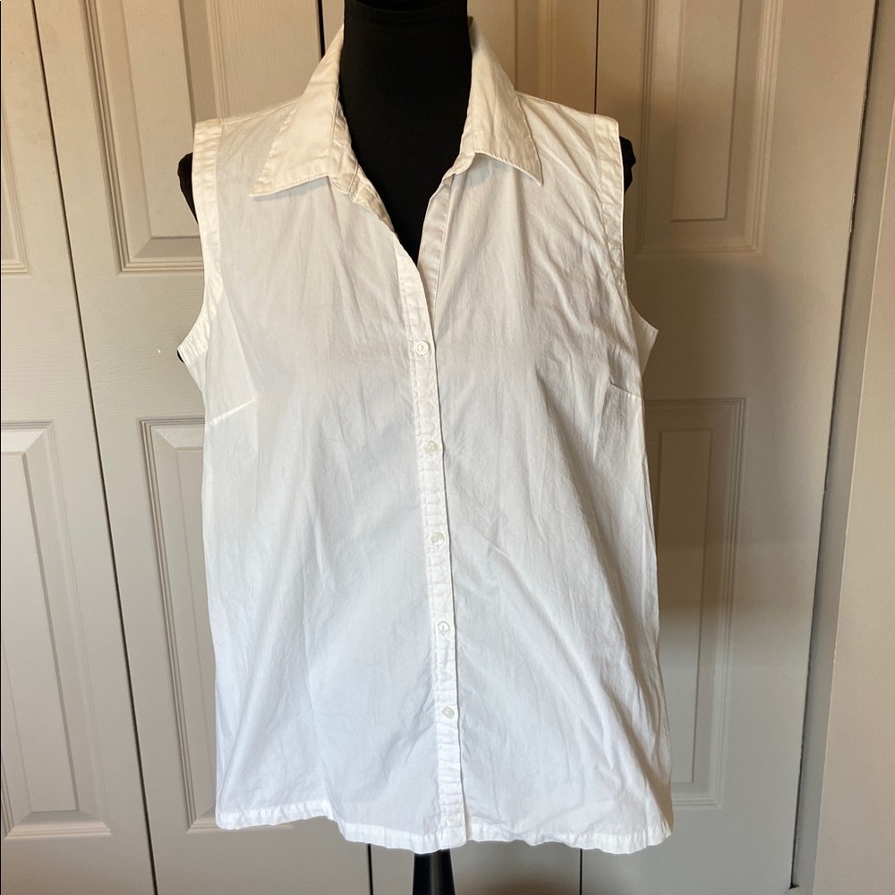 Maternity Announcements Sleeveless White Cotton Women’s Maternity Top Large